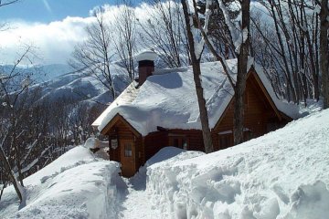 A classic winter cabin