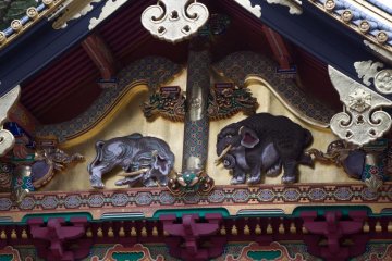 <p>This carving is called Imaginary Elephants as the artist had never seen any real elephants before</p>