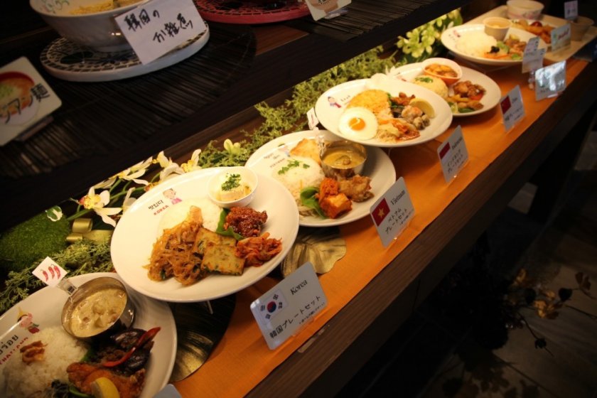 Food samples representing a variety of countries