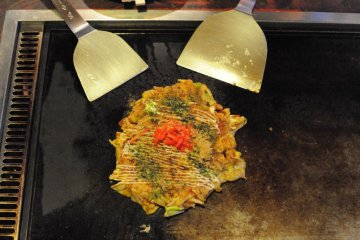 “Okonomiyaki” ready to be served