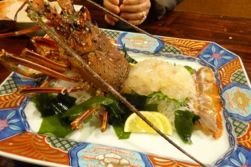 <p>Spiny lobster sashimi is the first dish in one of Uoichi&#39;s special kaiseki courses</p>