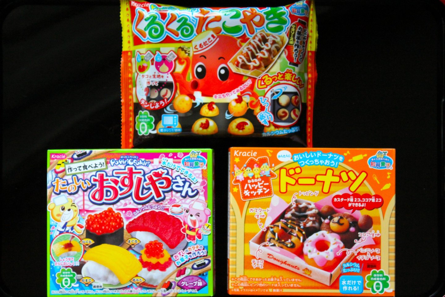 A few of the Popin' Cookin candy kits that you can find at stores across Japan