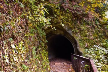 <p>On the approach to Kazuma Gorge, the trail passes through a pedestrian tunnel</p>