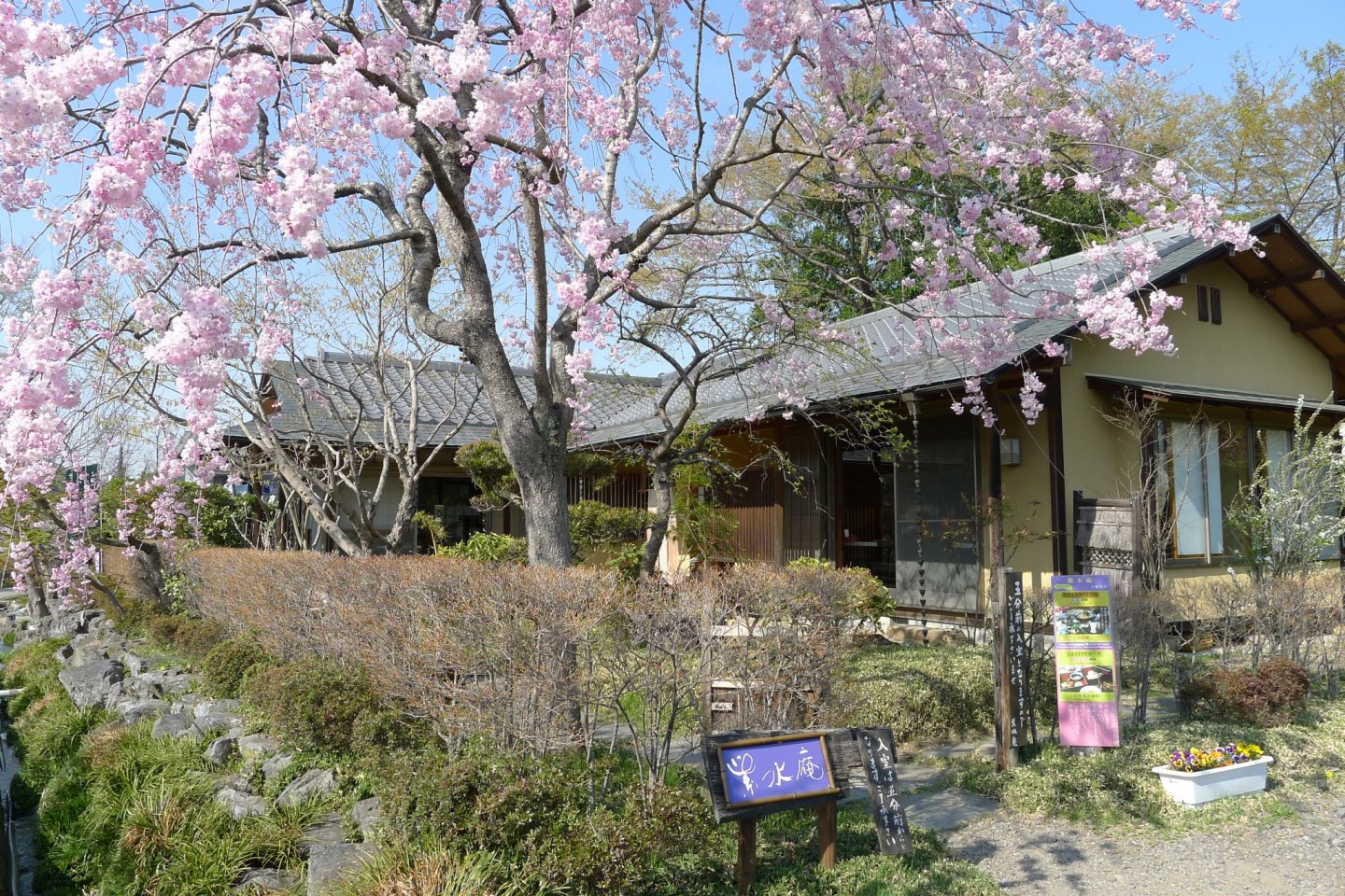 埼玉県神川町にある「紫水庵」。自然の中に佇む和風の一軒家です。