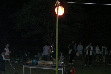 Lantern on a bamboo pole
