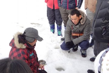 Ice fishing demonstration