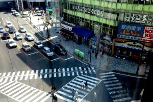 Akita&#39;s answer to Tokyo&#39;s Shibuya Crossing - a view from Junkudo
