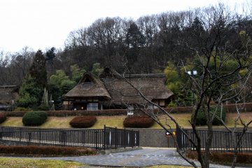 <p>Thatched-roof houses of Osagoe Folk Museum on a rainy day in early March</p>