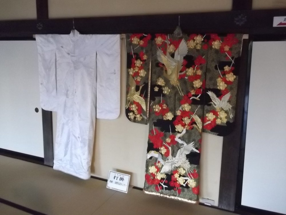 Vintage kimonos on display