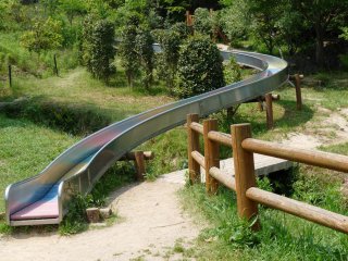 the long slide down at Utsukushi Mori, Setouchi City, Okayama