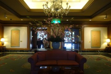 <p>The opulent entry hall to the hotel</p>