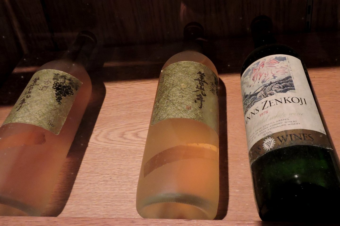 Bottles of wine in storage