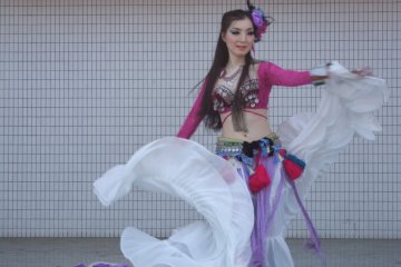 <p>A dancer getting into it at the Japan-Indonesia Friendship Festival</p>