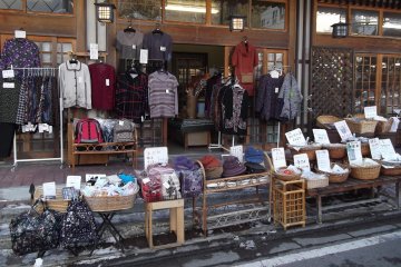<p>Lots of stores display their wares outside</p>