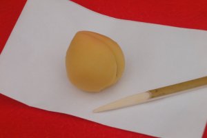 Japanese seasonal sweets are offered before powdered green tea