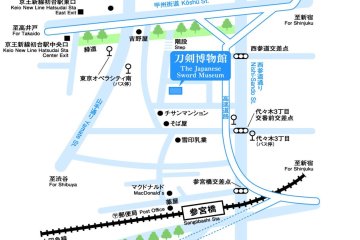 A map leading to the museum from the station