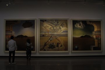 <p>Part of the general exhibition in the main hall, Salvador Dali&#39;s great &#39;Fantastic Landscale&#39; which represents morning, day and night.&nbsp;</p>