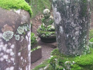 A variety of gravestones and statues