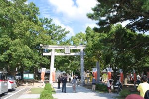 The torii, or gate, entering the grounds