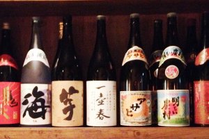 A vast selection of local sake and shochu awaits you at Takamatsu