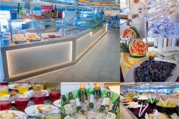 Plenty to choose from day or night at the very casual buffet.