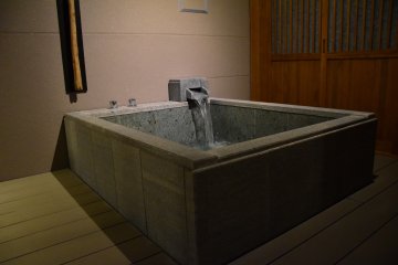 You can enjoy the private open-air onsen bath in the suite room
