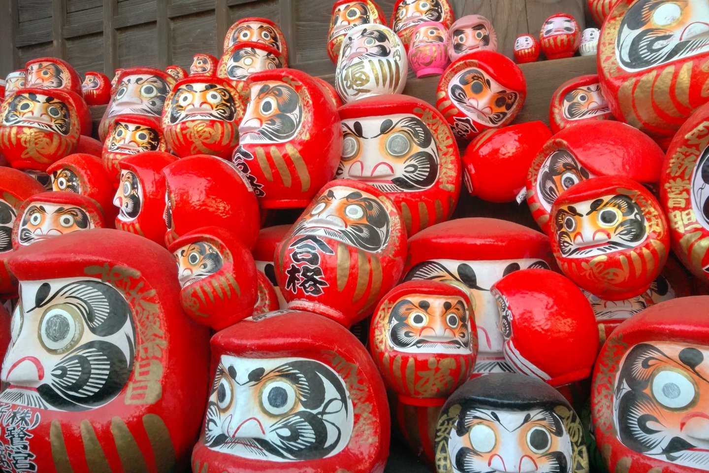 The Daruma dolls look alike. But they are all different and unique, especially when they contain special wishes from each worshipper