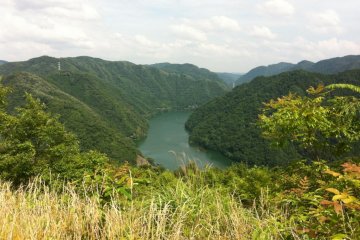 View from the top of the mountain at Nishiyama campsite