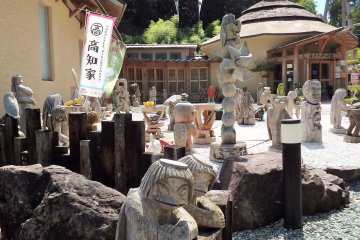 <p>In front of the museum are hand-carved kappa (and various other creations) in all shapes, sizes and positions.</p>
