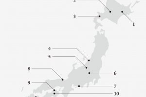 Peta dari 12 daerah pariwisata yang dibuat oleh Jepang yang Belum Ditemukan
