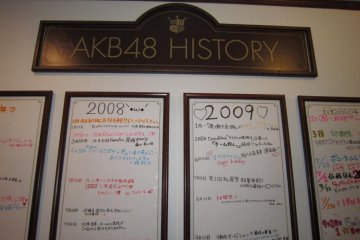 Inside the cafe there are some pannels that show the history of the group.