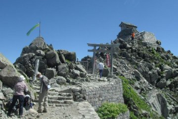 Another view showing how the shrine is perched on the edge of the peak!