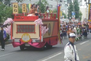 Colorful floats in the annual Nagoya Festival