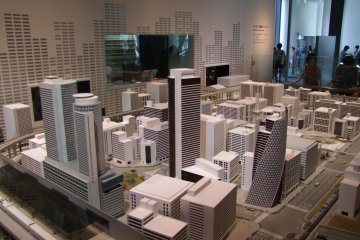 A Nagoya City model with accurate trains running through it