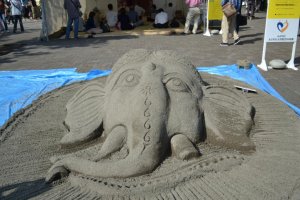 Sand-Art depicting Lord Ganesha