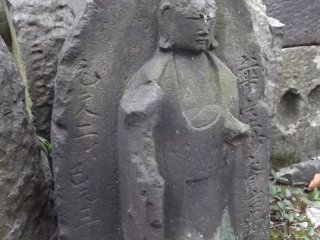 One of many ancient statues