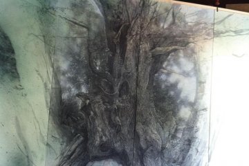 A dramatic tree painted by a local artist