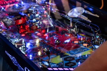 Beautiful graphics and lights of pinball machines.