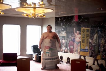 A sumo wrestling promotion on board