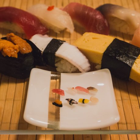 Sushi tí hon ở Sushiya no Nohachi