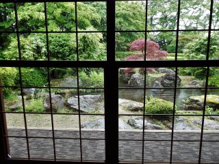 View of the garden from one of the main dining rooms.