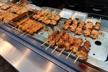 the delicious-smelling yakitori