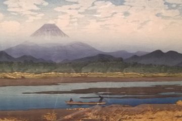 A print of a view of Mount Fuji