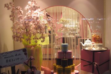 The shop decorated for spring time