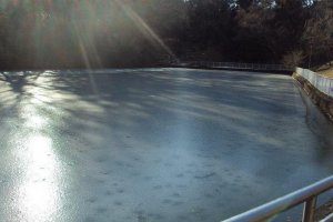 Japan&#39;s first ice skating rink.&nbsp;The pond freezes during the winter months.