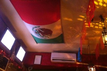 The Mexican flag on the ceiling adds a nice touch