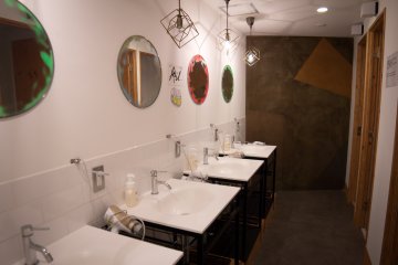 The clean beautiful bathroom!