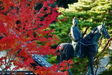  A statue of one of the Ouchi feudal lords of Yamaguchi