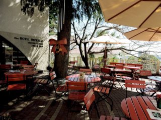 Attractive outdoor dining space at Hotel Imperial
