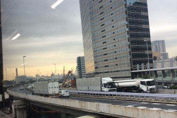View from the Tokyo Monorail to Haneda Airport.
